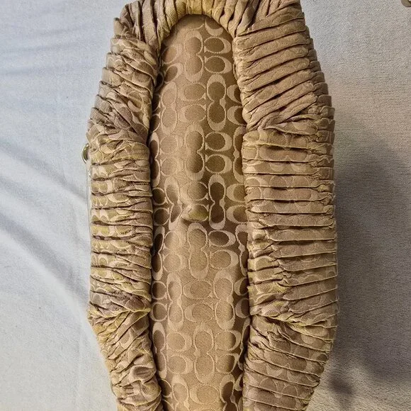 Coach 18885 NWT Madison Gathered Signature Fabric Sophia Satchel Purse Khaki NEW - Picture 15 of 15